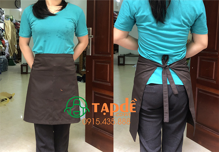 Tạp dề ngắn màu nâu