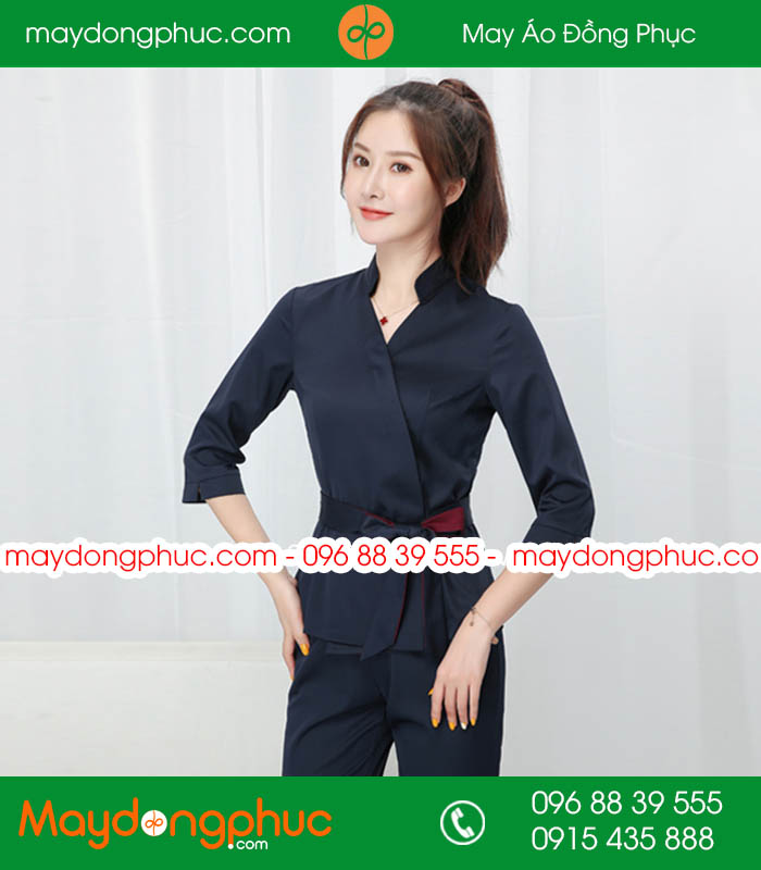 Quần áo đồng phục spa màu tím than