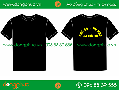 Áo phông đồng phục nhà hàng Phở bò - Mỳ hàu
