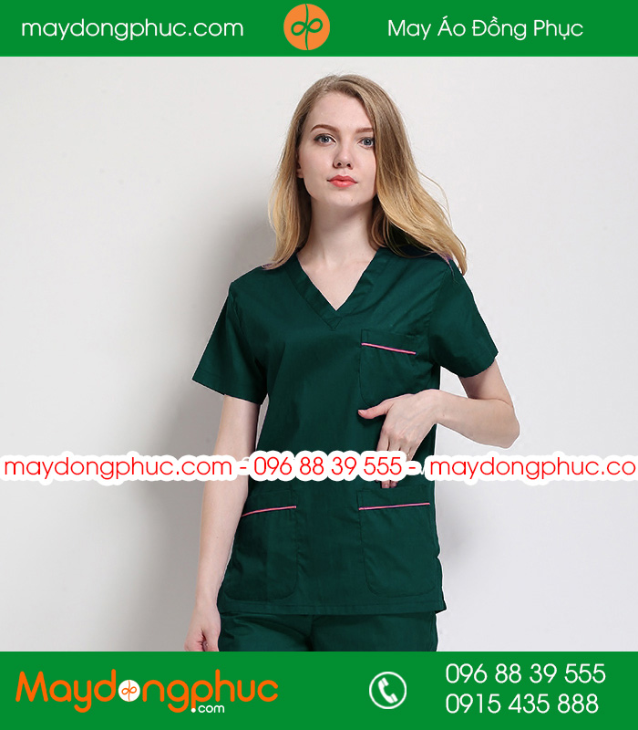 Quần áo đồng phục y tá  màu xanh rêu