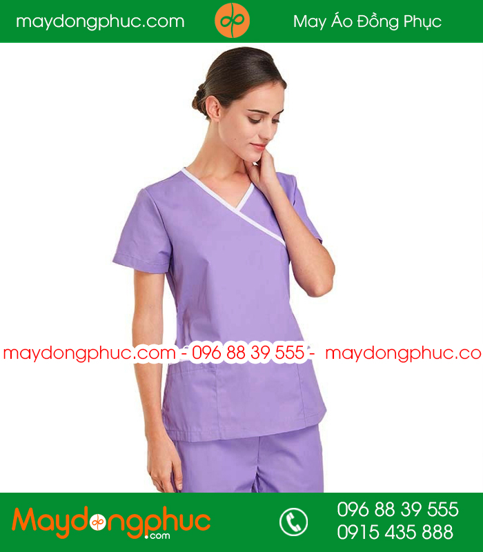 Quần áo đồng phục spa màu tím 