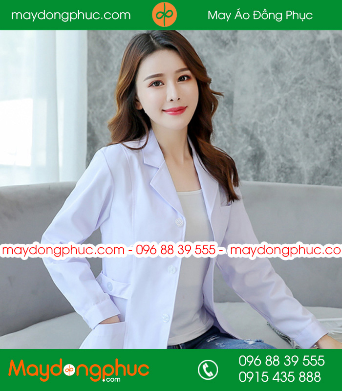 Áo blouse đồng phục y tá - Bác sĩ màu trắng
