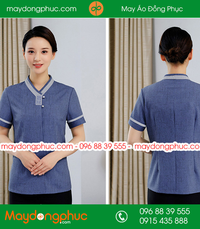 Quần áo đồng phục vệ sinh màu ghi đậm