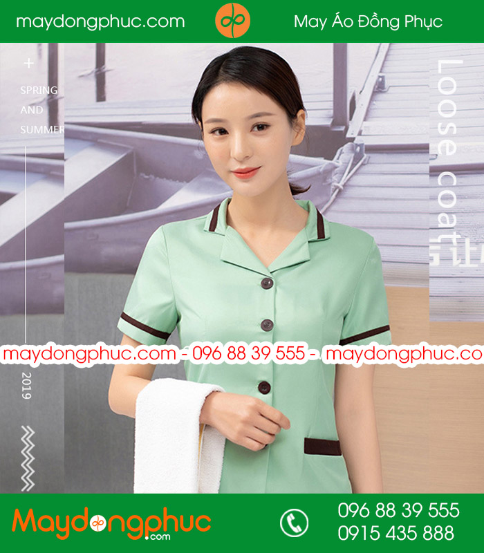 Quần áo đồng phục vệ sinh màu xanh nhạt