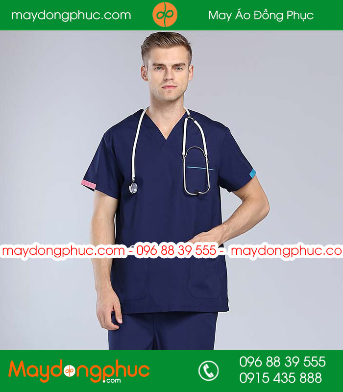 Quần áo đồng phục y tá  màu tím than