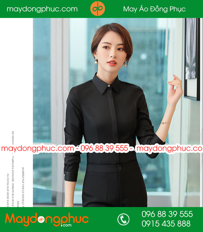  Đồng phục áo sơ mi màu đen