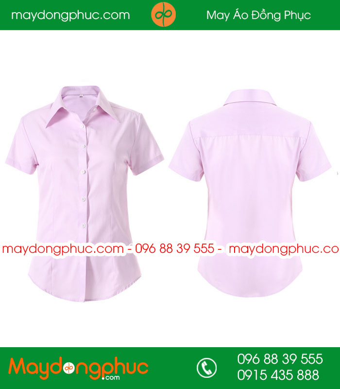  Đồng phục áo sơ mi màu hồng nhạt