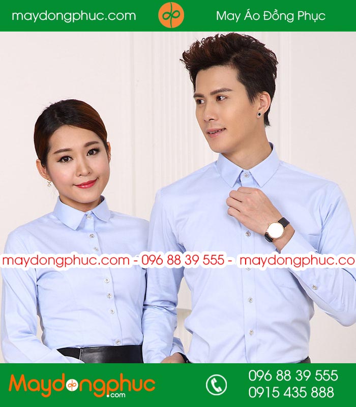 Đồng phục áo sơ mi màu xanh dương