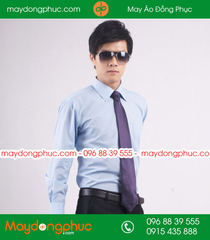 Đồng phục áo sơ mi màu xanh dương