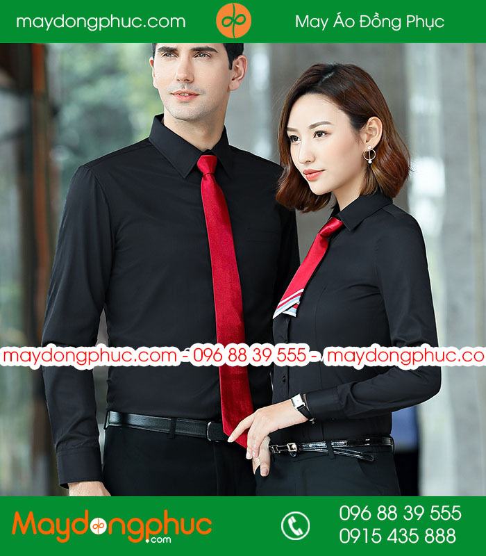 Đồng phục áo sơ mi màu đen