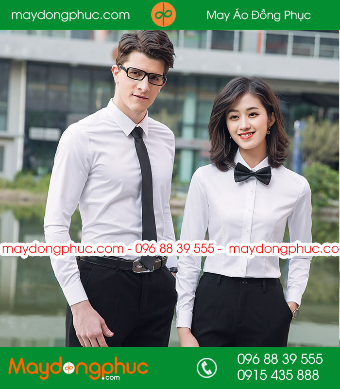 Đồng phục áo sơ mi màu trắng 