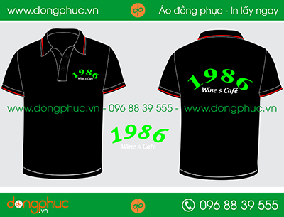 Áo phông đồng phục nhà hàng 1986 Wine & Cafe