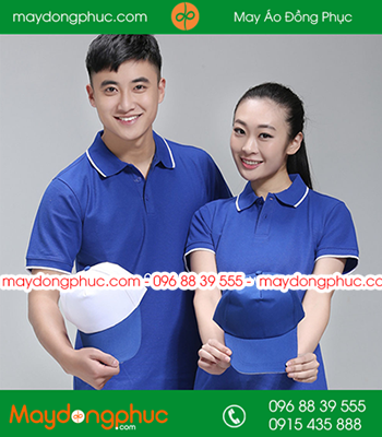 Áo phông đồng phục màu xanh bích