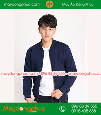 Mẫu áo khoác gió bomber đồng phục  màu Tím than