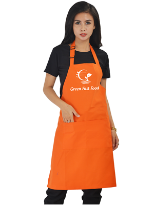 May tạp dề quán Green Fast Food
