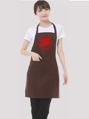 May tạp dề quán Pizza Happy