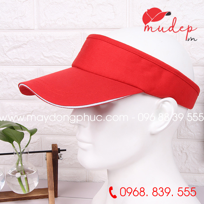 Mũ lưỡi trai nửa đầu màu đỏ