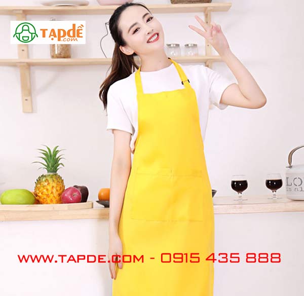 Tạp dề dáng dài màu vàng