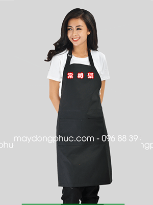 May tạp dề dáng dài màu đen