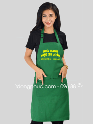 May tạp dề nhà hàng mực 7 món