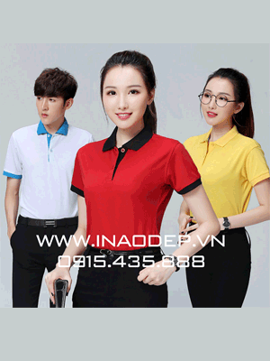 May áo phông đồng phục cổ bẻ