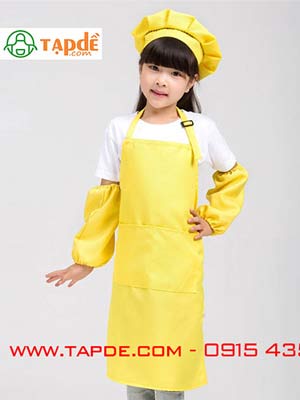 May tạp dề trẻ em màu vàng