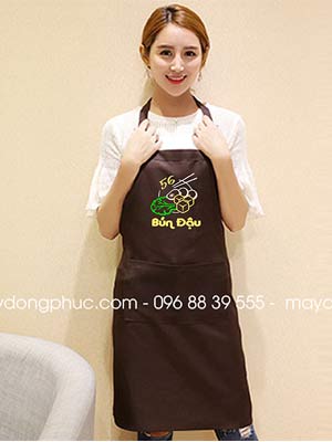 May tạp dề đồng phục quán Bún đậu 56
