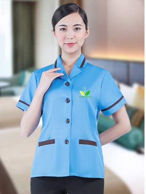 May đồng phục vệ sinh ngắn tay công ty Thăng Long