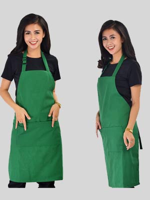 May tạp dề đồng phục màu xanh lá