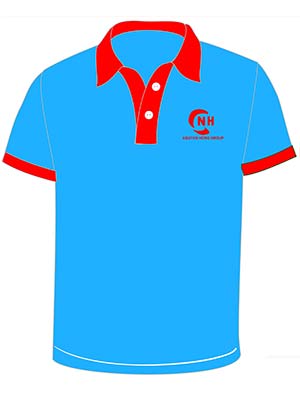 May áo phông Tập đoàn Nguyên Hồng màu xanh da trời