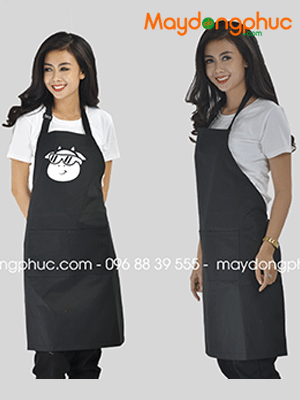 May tạp dề đồng phục màu đen