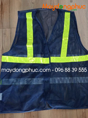 May áo gile màu xanh đen dạng lưới