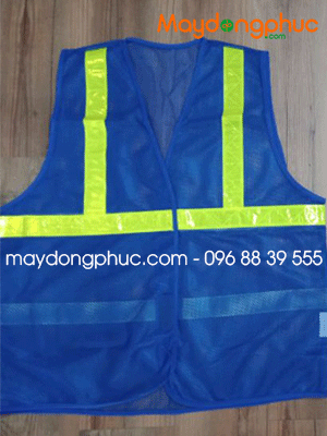 May áo gile màu xanh dương dạng lưới