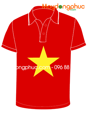 May áo polo hình cờ đỏ sao vàng