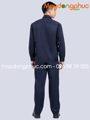 May đồng phục bảo hộ màu xanh đen