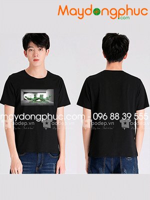 May áo phông cổ tròn màu đen
