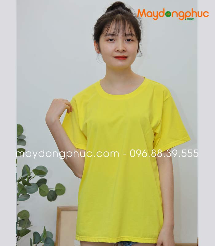 Áo phông tay lỡ màu vàng tươi
