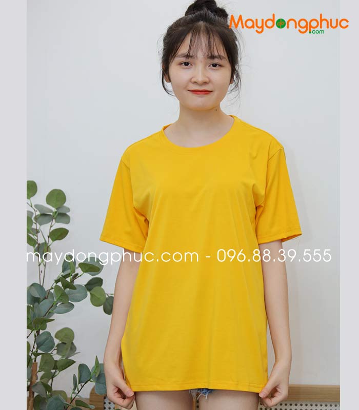Áo phông tay lỡ màu vàng