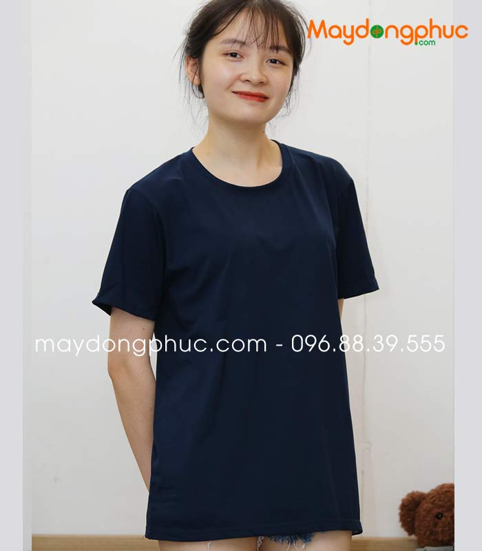 Áo phông tay lỡ màu xanh đen