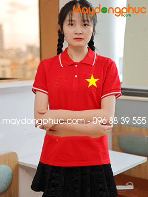 May áo polo cờ đỏ sao vàng đẹp