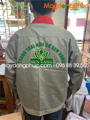 May đồng phục bảo hộ Trang trại hữu cơ Sen vàng