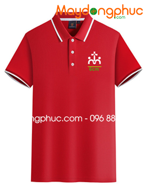 May áo phông đồng phục màu đỏ