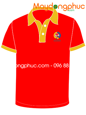 May áo phông màu đỏ Công ty cổ phần hợp tác quốc tế Châu Anh