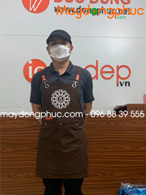 May tạp dề in số 5