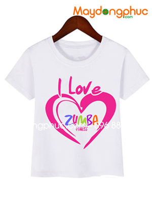 May áo phông cổ tròn I love Zumba Fitness
