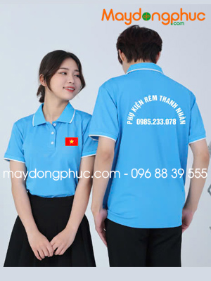 May áo phông màu xanh da trời Phụ kiện rèm Thanh Nhàn