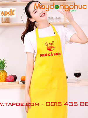 May tạp dề màu vàng Quán Phở gà bán