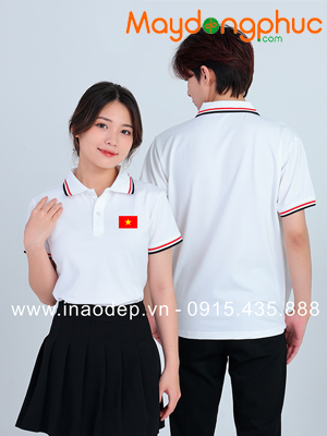 May áo phông màu trắng hình lá cờ Tổ quốc