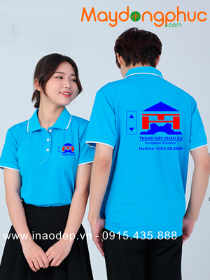 May áo phông màu xanh YA Thang máy Châu Âu