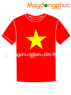 May áo phông cổ tròn hình sao vàng